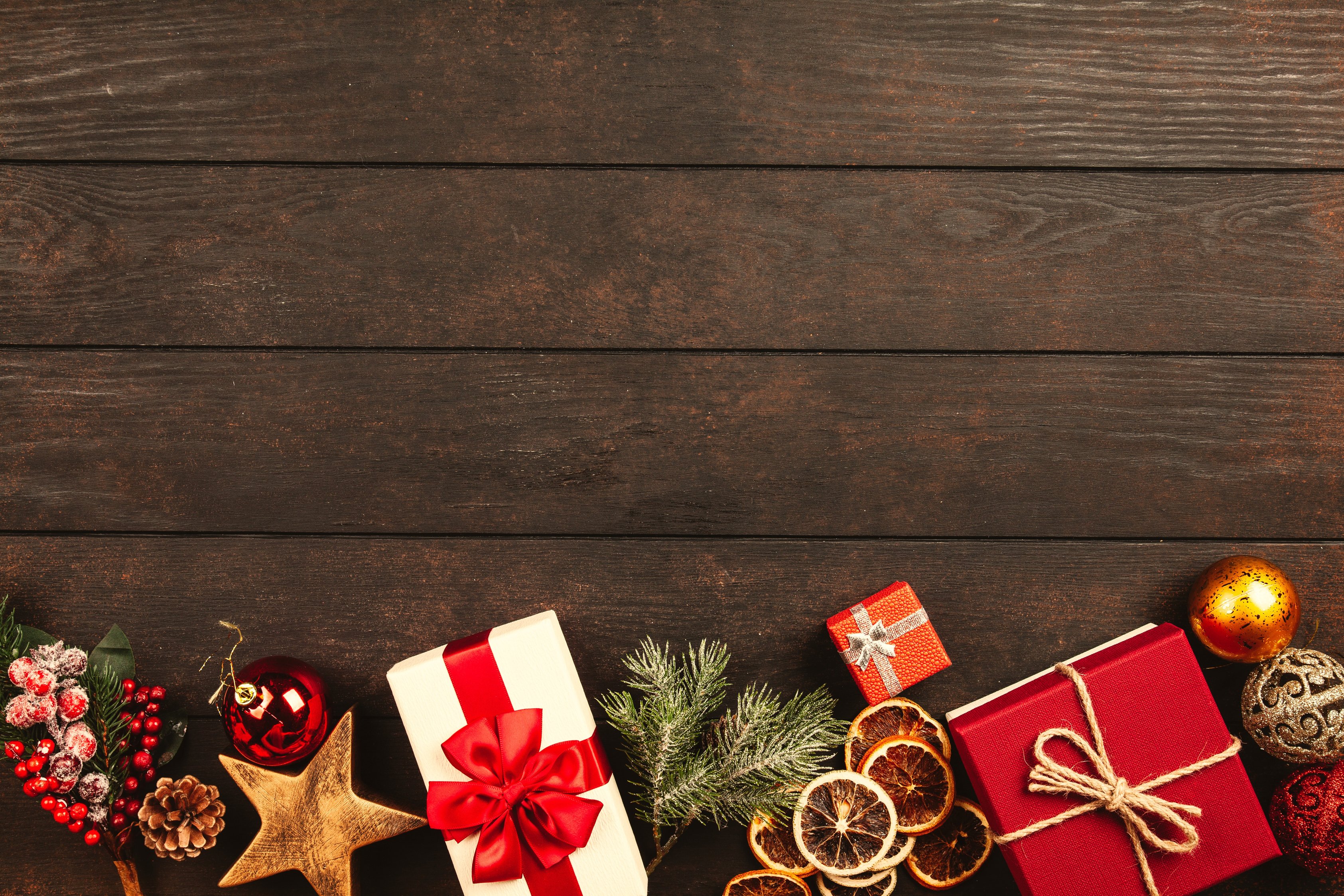 Christmas Gifts On Brown Parquet Floor