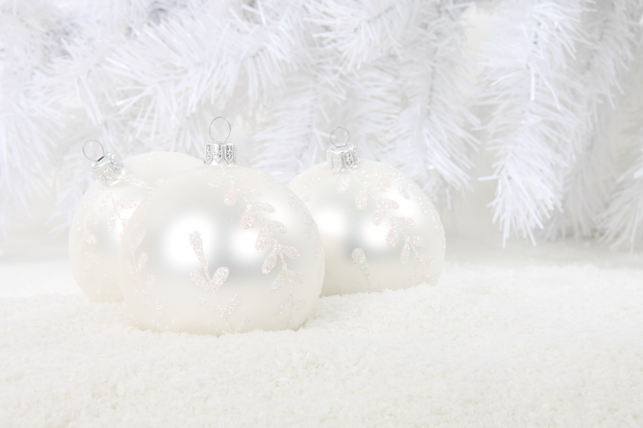 White Christmas Baubles