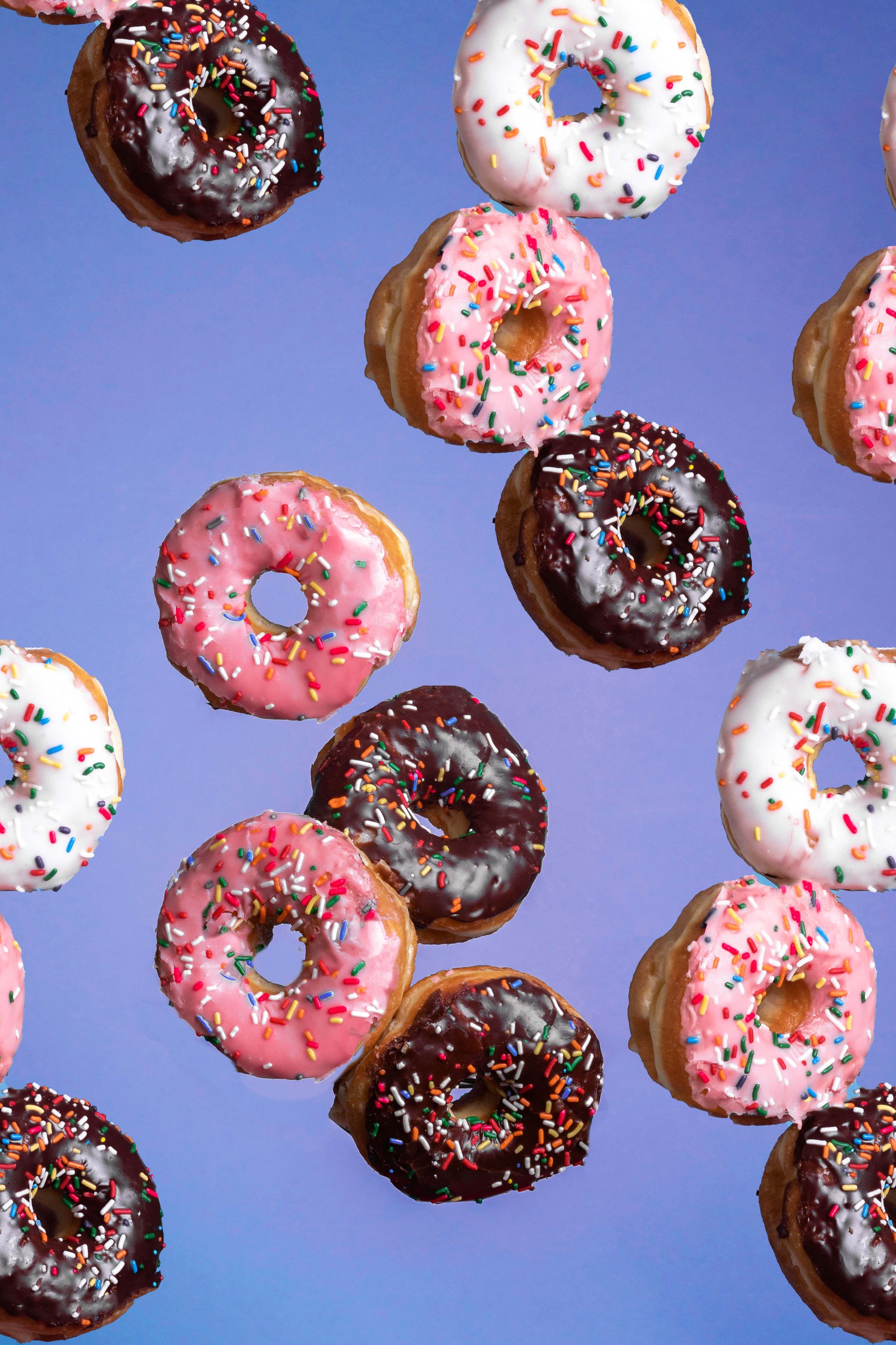 Donuts on Purple Background