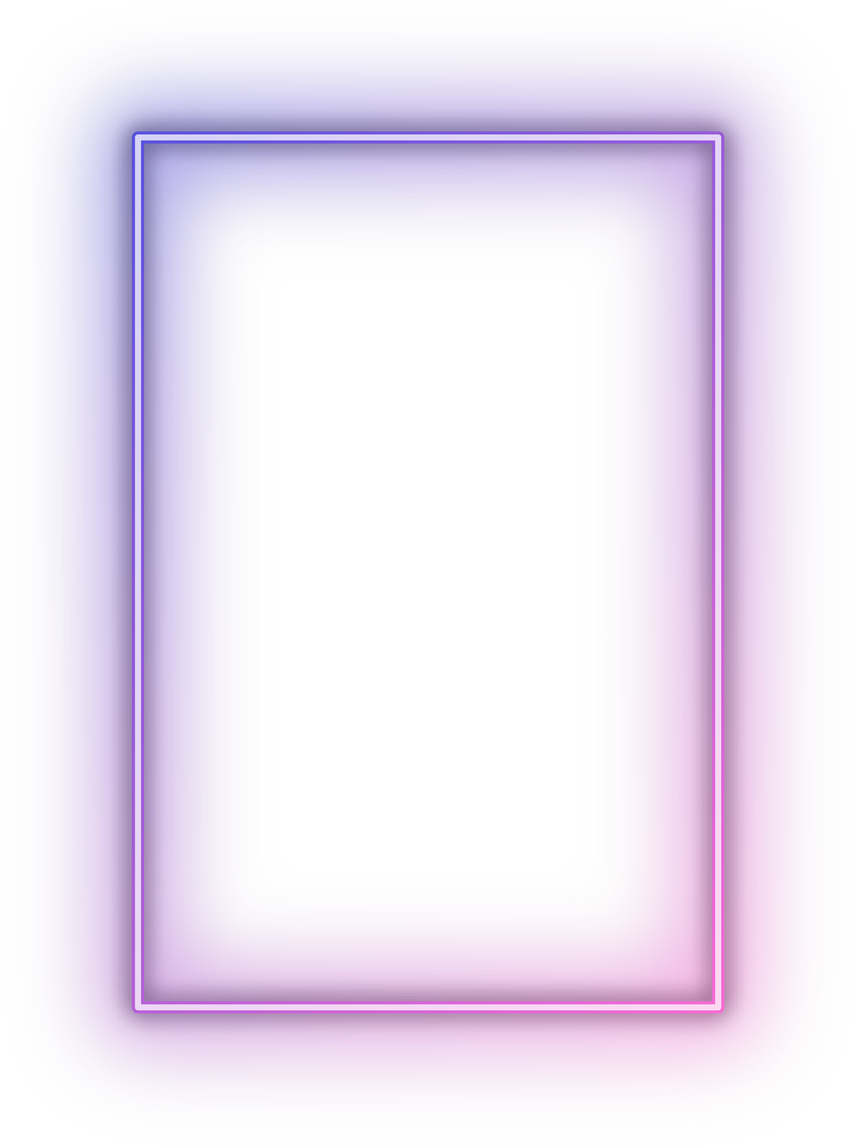 Neon gradient purple pink rectangle frame.